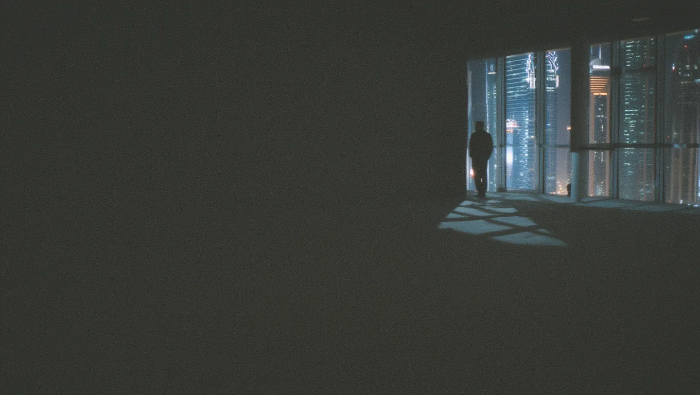 Dubai office at night